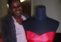 A VERY PROUD Thandazile showing off her very first corset!